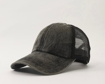 Distressed Denim Baseball Cap