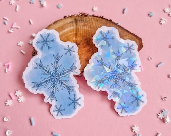 Frozen Fractals Sticker Holographic Winter Stationery Bullet Journal Scrapbooking Laptop Sticker Water Bottle Die Cut Vinyl Sticker Planner