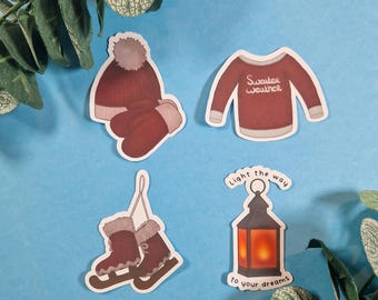 Winter Sticker Seasonal Colder Season Sticker Stationery Bullet Journal Scrapbook Laptop Sticker Water Bottle Die Cut Vinyl Sticker Planner