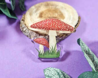 Mushroom Acrylic Pin Cottagecore Badge Cute Accessory Pins Bag Collection Charm Gift Idea Birthday Decoration