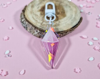 Pink Holographic Crystal Acrylic Keychain Cute Purse Accessories Gift Ideas Birthday Keyring Accessory