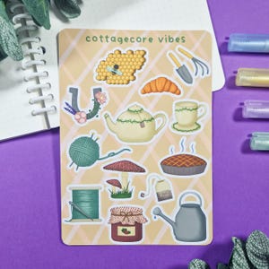 Cottagecore Vibes Stickersheet Cute Bullet Journal Stickers Planner Journal Sticker Sheet Stationery Aesthetic
