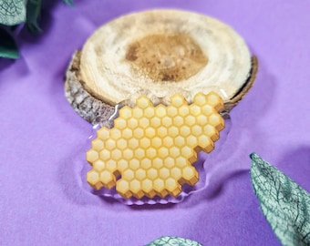 Honeycomb Acrylic Pin Cottagecore Badge Cute Accessory Pins Bag Collection Charm Gift Idea Birthday Decoration