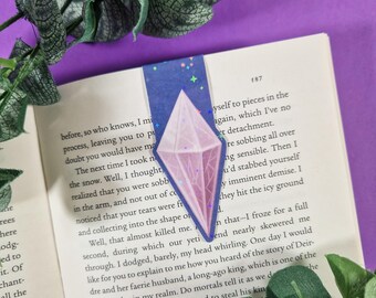 Pink Holographic Crystal Magnetic Bookmark For Readers