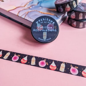 Positive Affirmations Washitape Sticker Journaling Scrapbooking Stationery Cute Decorative Tape Planner Inspiration Gift Idea Diary Deco