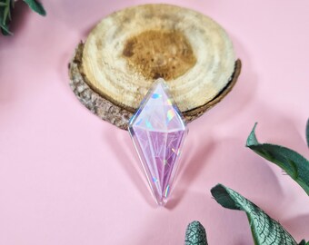 Pink Holographic Crystal Acrylic Pin Badge Cute Accessory Pins Bag Collection Charm Gift Idea Birthday Decoration Gemstone