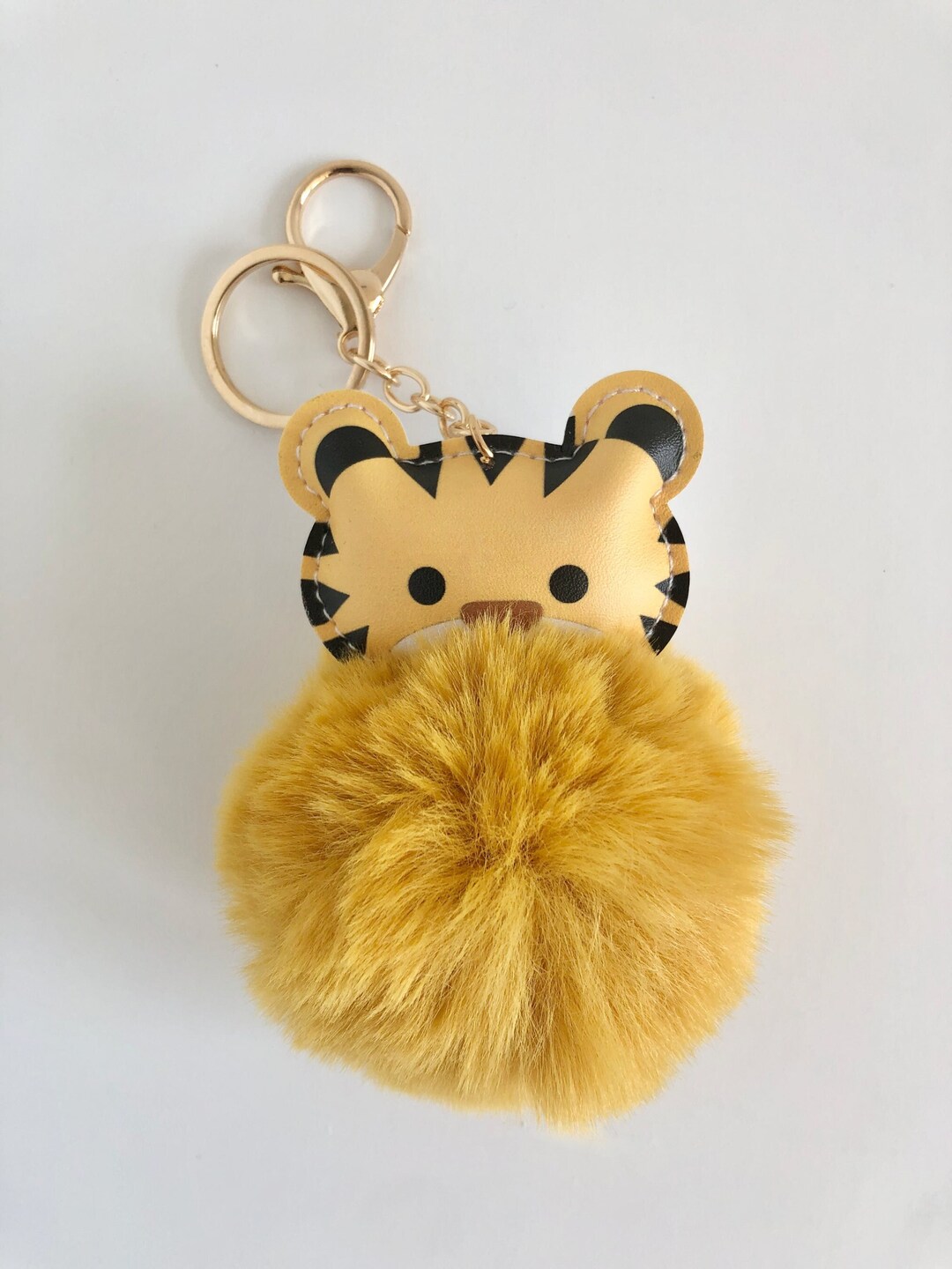 Safari Jungle Tiger Pom Pom Keychain Backpack Purse Lunchbox Charm Kids ...
