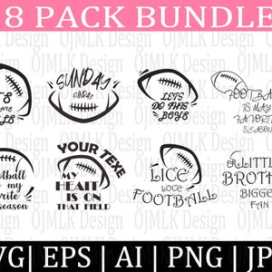 8 Pack Football Svg Bundle,Football Mom SVG Bundle,Football Shirt SVG,Football Life Svg,Football Svg Designs,Football Day,Instant Download