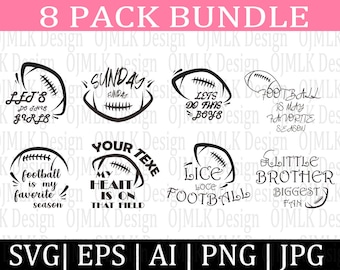 8 Pack Football SVG Bundle,Football Mom SVG Bundle,Football Shirt SVG,Football Life SVG,Football SVG Designs,Football Day,Instant Download