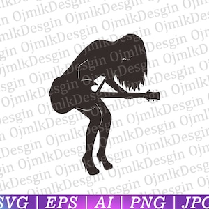 Guitar Girl Svg, Sexy Frauen Svg, Sexy Svg, Sex Silhouette Svg, Erotik Frau Svg, Booty Svg, Sexy Lady Svg, Sofort Download