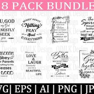 8 Pack Bible Quotes Svg Bundle, Motivational Quotes Svg Bundle, Self Love Svg Bundle, Bible Verse Bundle, Inspirational Svg,Instant Download