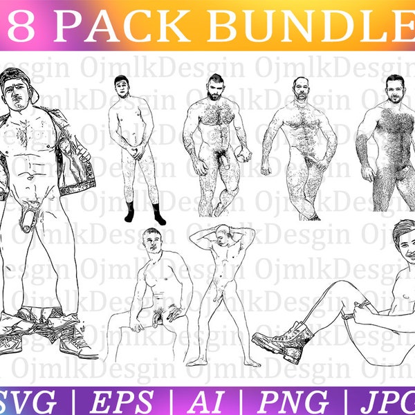 Nude Man Svg Bundle, Male athlete nudists, Erotic Gay Svg, Gay Love, Sexy man Svg,Mature Male Svg,Gay illustration,Gay gift,Instant Download