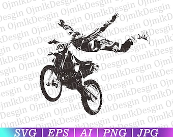 Motocross Svg, Motorrad Svg, Dirt Bike Svg, Racing Svg, Biker Svg, Motor Svg, Racing Sports Motocross Rider Svg, Direkter Download
