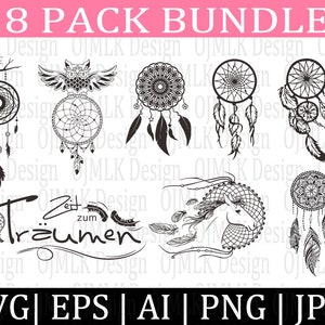 8 Pack Dreamcatcher SVG, Split Monogram Dreamcatcher SVG, Dreamcatcher Clipart, Feathers SVG, Boho SVG, Native American SVG, Natychmiastowe pobranie