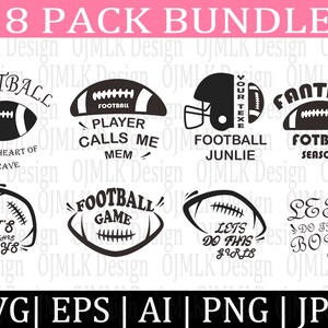 8 Pack Football Svg Bundle,Football Mom SVG Bundle,Football Shirt SVG,Football Life Svg,Football Svg Designs,Football Day,Instant Download