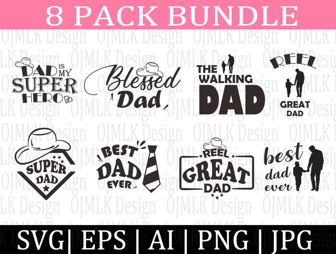 8 Pack Fathers Day SVG Bundle Father's Day Svg Dad - Etsy