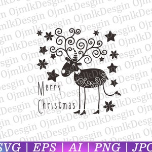 Christmas Elk Svg, Christmas Svg, Santa Svg, Holiday Svg, Merry Christmas Svg, Funny Christmas Shirt,Cut File Cricut,I nstant Download