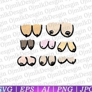 Huge Boob Bundle Svg, Boobs Svg, Girl Power Svg, Seins Svg, Sexy Woman, Boobies Svg, Art féministe, Drôle de sein, Téléchargement instantané