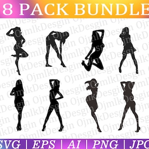 8Er Pack Sexy Damen Svg Bundle, Damen Body Svg, Sex Silhouette Svg, Erotische Frau Svg, Booty Svg Bundle, Sexy Lady Svg, Sofortiger Download
