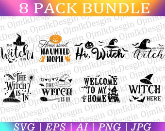 Halloween Svg Bundle, Halloween Svg, Witch Svg, Ghost Svg, Pumpkin Svg, Halloween Vector, Sarcastic Svg,Haloween Silhouette,lnstant Download