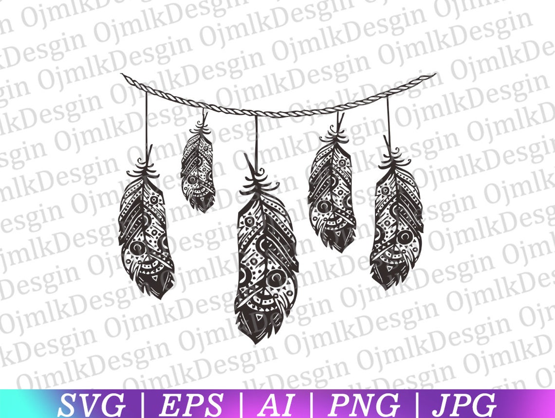Feather Svg Birds Feather Svg Boho and Intricate Feather - Etsy