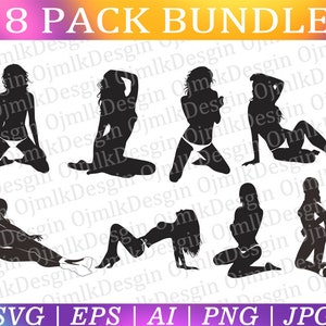 8Er Pack Sexy Damen Svg Bundle, Damen Body Svg, Sex Silhouette Svg, Erotische Frau Svg, Booty Svg Bundle, Sexy Lady Svg, Sofortiger Download