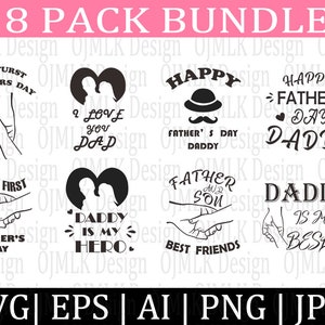 8Er Pack Vatertag SVG Bundle, Vatertag svg, Papa Zitate Svg, Daddy Svg, Best Dad Svg, Papa svg, Fanny Fathers Day, Sofortiger Download