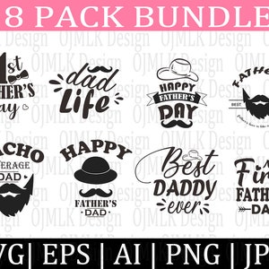8Er Pack Vatertag SVG Bundle, Vatertag svg, Papa Zitate Svg, Daddy Svg, Best Dad Svg, Papa svg, Fanny Fathers Day, Sofortiger Download