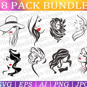 8Er Pack Sexy Damen Svg Bundle, Schönes Mädchen Svg, Damen Gesicht Svg, Sex Silhouette Svg, Erotische Frau Svg, Sexy Lady Svg, Sofortiger Download