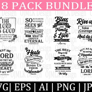 8 Pack Bible Quotes Svg Bundle, Motivational Quotes Svg Bundle, Self Love Svg Bundle, Bible Verse Bundle, Inspirational Svg,Instant Download