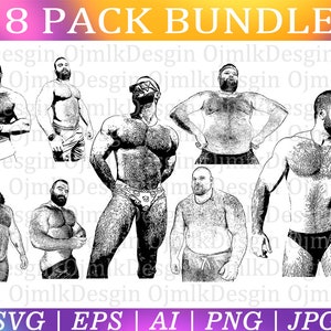 Macho Man Svg, Nude Man Svg Bundle, Atletas nudistas masculinos, Erotic Gay Svg, Sexy man Svg, Maduro Masculino Svg, Ilustração gay, Download instantâneo