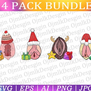 Chapeau de Noël Vagina Svg Bundle, Art vaginal, Impression d’art féministe, Art nu, Art positif corporel, Dessin au trait nu, Téléchargement instantané