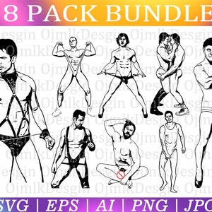 Nackter Mann Svg Bundle, männlicher Sportler Nudisten, erotische Gay Svg, Gay Love, Sexy Mann Svg, Reife männliche Svg, Gay Illustration, Gay Geschenk, Sofortiger Download