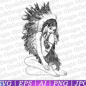 Art Women SVG, Fairy Girl Mandala Svg, Boho Frauen Svg Silhouette Svg, Line Art Svg, Sexy Frauen Svg, schönes Mädchen Svg, Sofortiger Download
