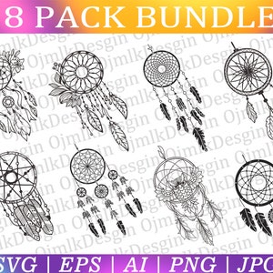 Dreamcatcher SVG, Split Monogram Dreamcatcher SVG, Dreamcatcher Clipart, Feathers SVG, Boho SVG, Native American SVG, Natychmiastowe pobieranie