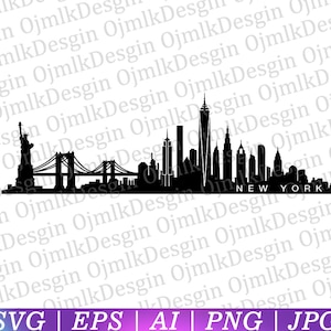 New York Svg, Cityscape Svg, USA Svg, Sublimation Design, Patriotic svg, America Svg, Svg Files for Cricut, Silhouette Svg, Instant Download