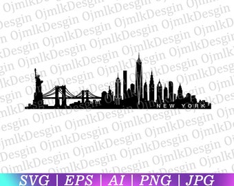 New York Svg, Cityscape Svg, USA Svg, Sublimation Design, Patriotic svg, America Svg, Svg Files for Cricut, Silhouette Svg, Instant Download