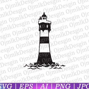 Lighthouse Svg, Vector Nautical Clipart, Light House Png,Cut Files For Silhouette,Nautical Lighthouse Svg,Sea Svg,Ocean Svg,Instant Download