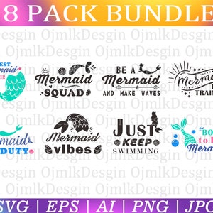 Mermaid Svg Bundle,Mermaid Tail Svg,Mermaid Squad Svg,Mermaid Tail SVG,Mermaid Shirt Svg,Mermaid Vibes Svg,Baby Mermaid Svg,Instant Download