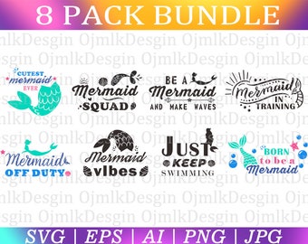 Mermaid Svg Bundle,Mermaid Tail Svg,Mermaid Squad Svg,Mermaid Tail SVG,Mermaid Shirt Svg,Mermaid Vibes Svg,Baby Mermaid Svg,Instant Download