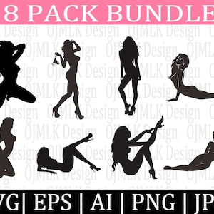 8Er Pack Sexy Damen Svg Bundle, Damen Body Svg, Sex Silhouette Svg, Erotische Frau Svg, Booty Svg Bundle, Sexy Lady Svg, Sofortiger Download