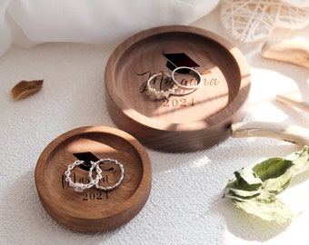 Custom Graduation Wood Jewelry Dish,Personalized Ring Dish,Graduation Gifts for Her,Daughter Grad Gift,Class of 2024 Gift,College Graduation