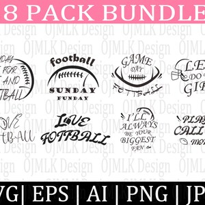 8 Pack Football Svg Bundle,Football Mom SVG Bundle,Football Shirt SVG,Football Life Svg,Football Svg Designs,Football Day,Instant Download