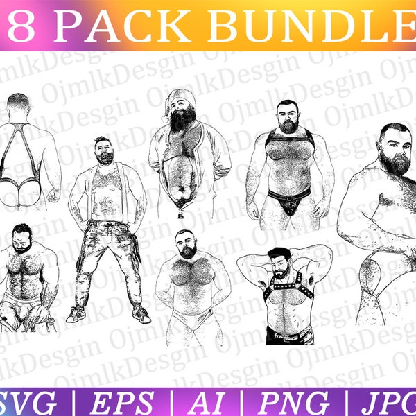Macho Man Svg, Nude Man Svg Bundle, Male athlete nudists, Erotic Gay Svg, Sexy man Svg,Mature Male Svg,Gay illustration,Instant Download