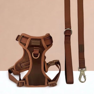 Chocolate Brown Dog Harness | Neutral Dog Harness | Adjustable Dog Harnesses- XS-XL | No Pull Dog Harness | Puppy Harness | Dog Accessories|