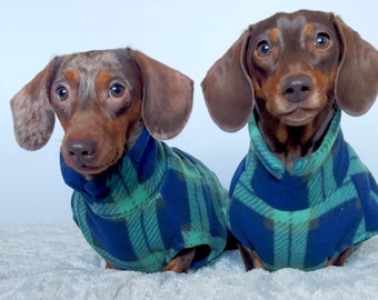 Tartan fleece Dog Jumper | Dog Sweater | Teddy Dog Jumper | Dachshund fleece | Dog Jumper | Cosy Dog Jumper