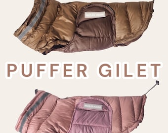 Tweekleurig puffergilet | Winterhondjas | Gilet Hondenjas | Teckel hondenjas | Warme puffer hondenjas | XS-XL hondenjas | Puppy hondenjas