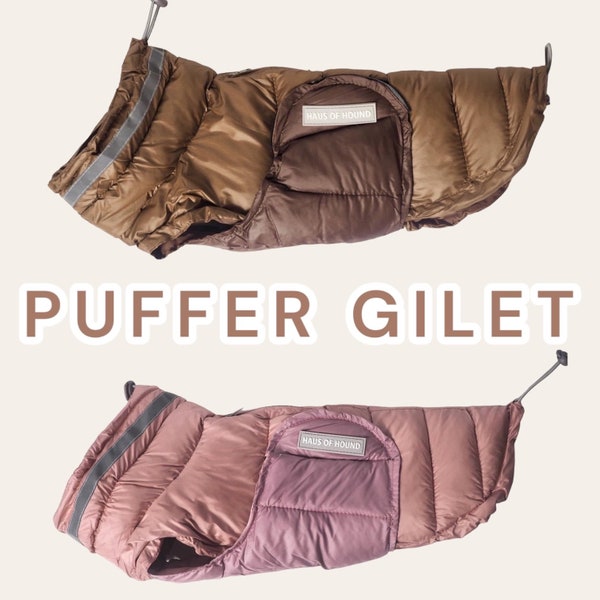 Two Toned Puffer Gilet | Winter Dog Coat | Gilet Dog coat | Dachshund Dog Coat | Warm Puffer Dog Coat | XS-XL Dog Coat | Puppy Dog Coat