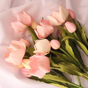 Handmade Paper Tulip Bouquet – Soft Spring Pastels, Everlasting Floral Gift for Mother’s Day, Easter, Birthdays & Home Decor