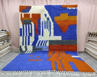 Custom Fabulous Boujad Rug,Moroccan Berber rug,Abstract Multicolored,Handwoven Rug,Tribal Area Rug,Bohemian rug